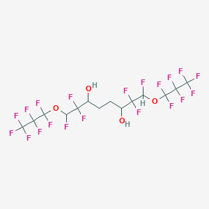 molecular formula C14H10F20O4 B14252205 3,6-Octanediol, 1,2,2,7,7,8-hexafluoro-1,8-bis(heptafluoropropoxy)- CAS No. 185697-78-3