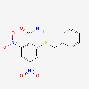 Benzamide, N-methyl-2,4-dinitro-6-[(phenylmethyl)thio]-