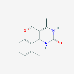 2(1H)-Pyrimidinone, 5-acetyl-3,4-dihydro-6-methyl-4-(2-methylphenyl)-