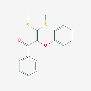 molecular formula C17H16O2S2 B14252491 3,3-Bis(methylsulfanyl)-2-phenoxy-1-phenylprop-2-en-1-one CAS No. 189165-50-2