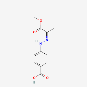 molecular formula C12H14N2O4 B1425251 (Z)-4-(2-(1-Ethoxy-1-oxopropan-2-ylidene)hydrazinyl)benzoic acid CAS No. 301222-77-5