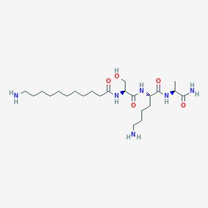 11-amino-N-[(2S)-1-[[(2S)-6-amino-1-[[(2S)-1-amino-1-oxopropan-2-yl]amino]-1-oxohexan-2-yl]amino]-3-hydroxy-1-oxopropan-2-yl]undecanamide