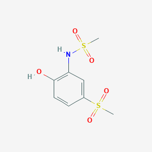 molecular formula C8H11NO5S2 B14252645 N-[2-Hydroxy-5-(methanesulfonyl)phenyl]methanesulfonamide CAS No. 335356-92-8