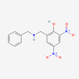 molecular formula C14H13N3O5 B14252648 2-[(Benzylamino)methyl]-4,6-dinitrophenol CAS No. 185390-37-8