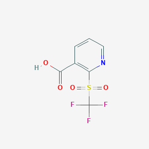 molecular formula C7H4F3NO4S B1425265 2-三氟甲磺酰基吡啶-3-羧酸 CAS No. 1221722-71-9