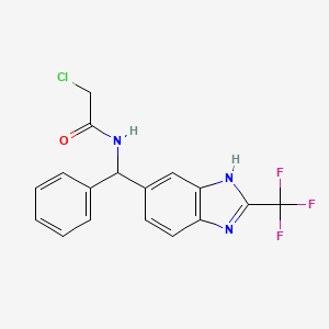 B1425275 2-chloro-N-{phenyl[2-(trifluoromethyl)-1H-1,3-benzodiazol-5-yl]methyl}acetamide CAS No. 1235440-94-4