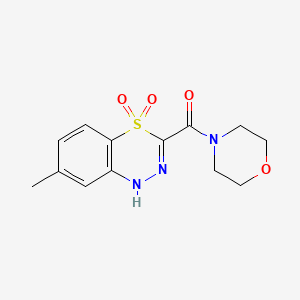 B1425292 (7-methyl-4,4-dioxido-1H-4,1,2-benzothiadiazin-3-yl)(morpholin-4-yl)methanone CAS No. 1474055-37-2