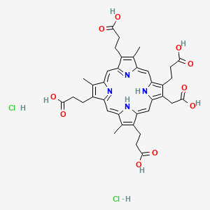 3-[7,12,17-Tris(2-carboxyethyl)-18-(carboxymethyl)-3,8,13-trimethyl-21,24-dihydroporphyrin-2-yl]propanoic acid;dihydrochloride