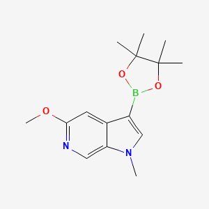 molecular formula C15H21BN2O3 B1425313 5-甲氧基-1-甲基-3-(4,4,5,5-四甲基-1,3,2-二氧杂硼环-2-基)-1H-吡咯并[2,3-C]吡啶 CAS No. 1310705-10-2