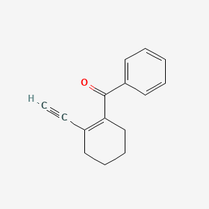 molecular formula C15H14O B14253225 Methanone, (2-ethynyl-1-cyclohexen-1-yl)phenyl- CAS No. 436146-73-5