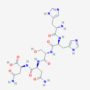 molecular formula C23H33N11O9 B14253302 L-Histidyl-L-histidyl-L-seryl-L-asparaginyl-L-asparagine CAS No. 252229-35-9