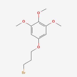 molecular formula C12H17BrO4 B14253327 Benzene, 5-(3-bromopropoxy)-1,2,3-trimethoxy- CAS No. 204979-20-4