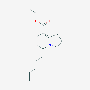 molecular formula C16H27NO2 B14253361 8-Indolizinecarboxylic acid, 1,2,3,5,6,7-hexahydro-5-pentyl-, ethyl ester CAS No. 184484-24-0