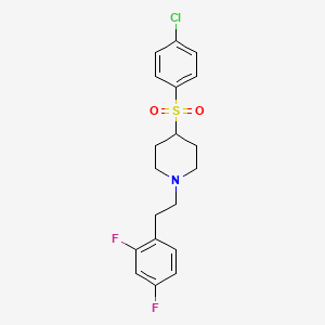 molecular formula C19H20ClF2NO2S B14253386 4-(4-Chlorophenyl)sulfonyl-1-[2-(2,4-difluorophenyl)ethyl]piperidine CAS No. 400729-10-4