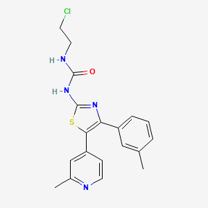 molecular formula C19H19ClN4OS B14253512 N-(2-Chloroethyl)-N'-[4-(3-methylphenyl)-5-(2-methylpyridin-4-yl)-1,3-thiazol-2-yl]urea CAS No. 365430-12-2