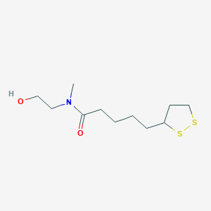 molecular formula C11H21NO2S2 B14253523 5-(1,2-Dithiolan-3-YL)-N-(2-hydroxyethyl)-N-methylpentanamide CAS No. 257926-20-8