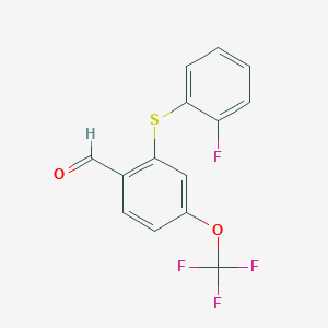 molecular formula C14H8F4O2S B14253554 2-[(2-Fluorophenyl)sulfanyl]-4-(trifluoromethoxy)benzaldehyde CAS No. 447460-19-7