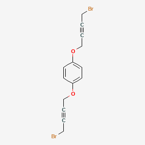 molecular formula C14H12Br2O2 B14253634 1,4-Bis[(4-bromobut-2-yn-1-yl)oxy]benzene CAS No. 395649-68-0