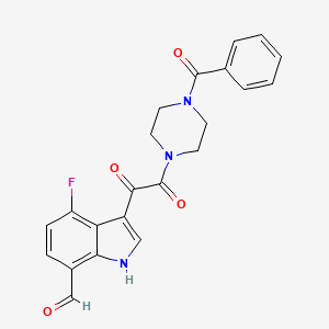 molecular formula C22H18FN3O4 B14253704 Piperazine, 1-benzoyl-4-[(4-fluoro-7-formyl-1H-indol-3-yl)oxoacetyl]- CAS No. 313335-37-4