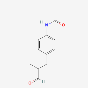 molecular formula C12H15NO2 B14253785 Acetamide, N-[4-(2-methyl-3-oxopropyl)phenyl]- CAS No. 169054-05-1