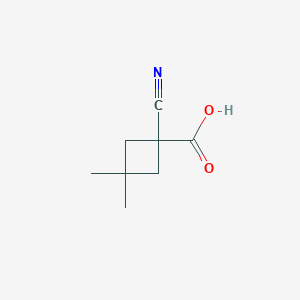 B1425383 1-Cyano-3,3-dimethylcyclobutane-1-carboxylic acid CAS No. 1467559-96-1