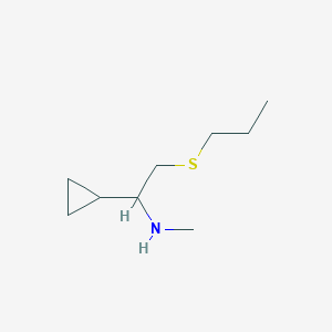 molecular formula C9H19NS B1425385 [1-环丙基-2-(丙硫基)乙基]甲胺 CAS No. 1339355-69-9