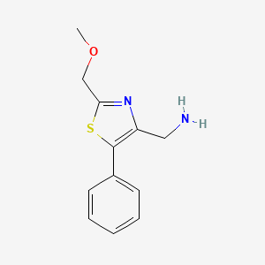molecular formula C12H14N2OS B1425388 [2-(Methoxymethyl)-5-phenyl-1,3-thiazol-4-yl]methanamine CAS No. 1340521-16-5