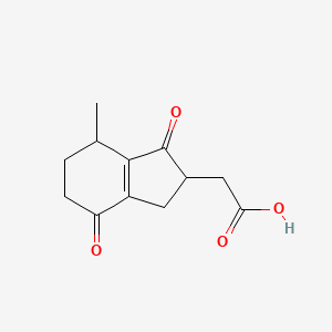 1H-Indene-2-acetic acid, 2,3,4,5,6,7-hexahydro-7-methyl-1,4-dioxo-