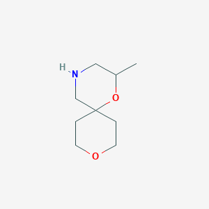 molecular formula C9H17NO2 B1425400 2-甲基-1,9-二氧杂-4-氮杂螺[5.5]十一烷 CAS No. 1481966-15-7