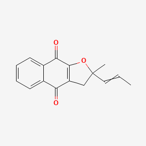 molecular formula C16H14O3 B14254081 2-Methyl-2-(prop-1-en-1-yl)-2,3-dihydronaphtho[2,3-b]furan-4,9-dione CAS No. 379259-19-5