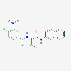 molecular formula C22H20ClN3O4 B14254093 4-Chloro-N-{3-methyl-1-[(naphthalen-2-yl)amino]-1-oxobutan-2-yl}-3-nitrobenzamide CAS No. 336165-54-9