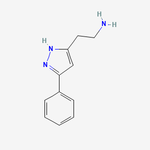 molecular formula C11H13N3 B1425410 2-(3-苯基-1H-吡唑-5-基)乙胺 CAS No. 2035082-67-6