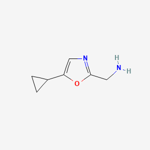 molecular formula C7H10N2O B1425422 (5-环丙基-1,3-恶唑-2-基)甲胺 CAS No. 1216101-20-0
