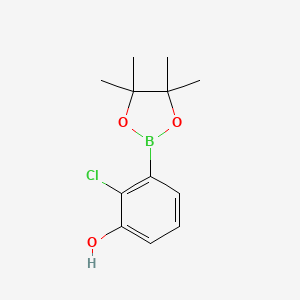 molecular formula C12H16BClO3 B1425435 2-氯-3-(4,4,5,5-四甲基-1,3,2-二氧杂硼环-2-基)苯酚 CAS No. 1151564-17-8