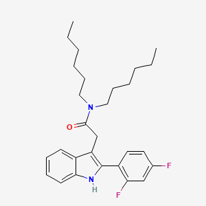 2-[2-(2,4-Difluorophenyl)-1H-indol-3-YL]-N,N-dihexylacetamide