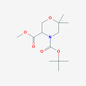 molecular formula C13H23NO5 B1425439 甲基 4-Boc-2,2-二甲基-吗啉-5-羧酸酯 CAS No. 1272758-01-6