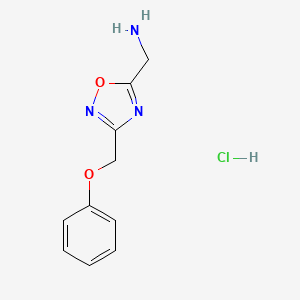 molecular formula C10H12ClN3O2 B1425456 (3-(苯氧甲基)-1,2,4-恶二唑-5-基)甲胺盐酸盐 CAS No. 1235666-65-5