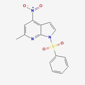 1h-Pyrrolo[2,3-b]pyridine, 6-methyl-4-nitro-1-(phenylsulfonyl)-