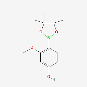 molecular formula C13H19BO4 B1425490 3-Methoxy-4-(4,4,5,5-tetramethyl-1,3,2-dioxaborolan-2-yl)phenol CAS No. 507462-88-6