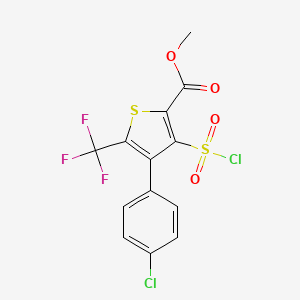 4-(4-Chloro-phenyl)-3-chlorosulfonyl-5-trifluoromethyl-thiophene-2-carboxylic acid methyl ester