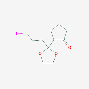 molecular formula C11H17IO3 B14255005 Cyclopentanone, 2-[2-(3-iodopropyl)-1,3-dioxolan-2-yl]- CAS No. 240420-64-8