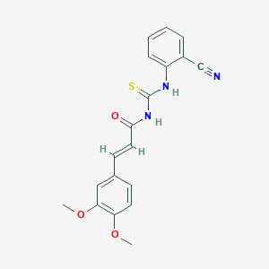 molecular formula C19H17N3O3S B14255007 (2E)-N-[(2-cyanophenyl)carbamothioyl]-3-(3,4-dimethoxyphenyl)prop-2-enamide 