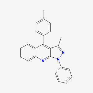 molecular formula C24H19N3 B14255036 3-Methyl-4-(4-methylphenyl)-1-phenyl-1H-pyrazolo[3,4-B]quinoline CAS No. 314275-03-1