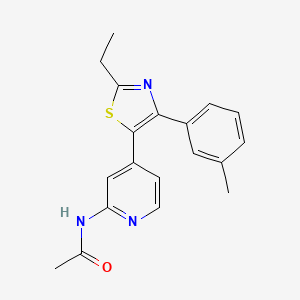 molecular formula C19H19N3OS B14255100 N-[4-[2-Ethyl-4-(3-methylphenyl)-1,3-thiazol-5-YL]-2-pyridyl]acetamide CAS No. 365429-09-0