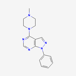 molecular formula C16H18N6 B14255109 4-(4-methylpiperazin-1-yl)-1-phenyl-1H-pyrazolo[3,4-d]pyrimidine 