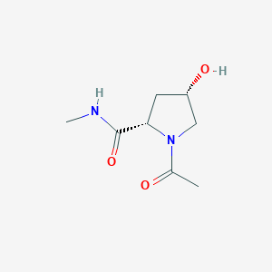 molecular formula C8H14N2O3 B14255122 2-Pyrrolidinecarboxamide, 1-acetyl-4-hydroxy-N-methyl-, (2S,4S)- CAS No. 213882-54-3