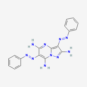 molecular formula C18H16N10 B14255124 5,7-Diimino-3,6-bis(2-phenylhydrazinylidene)-3,5,6,7-tetrahydropyrazolo[1,5-a]pyrimidin-2-amine CAS No. 169473-45-4