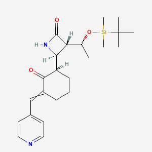 molecular formula C23H34N2O3Si B14255134 (3S,4R)-3-[(1R)-1-[tert-butyl(dimethyl)silyl]oxyethyl]-4-[(1R)-2-oxo-3-(pyridin-4-ylmethylidene)cyclohexyl]azetidin-2-one CAS No. 208191-56-4