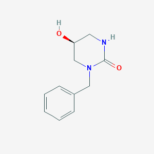 molecular formula C11H14N2O2 B14255170 2(1H)-Pyrimidinone, tetrahydro-5-hydroxy-1-(phenylmethyl)-, (5S)- CAS No. 377093-08-8