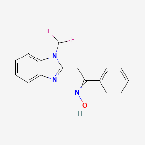 molecular formula C16H13F2N3O B1425518 (1Z)-2-[1-(二氟甲基)-1H-苯并咪唑-2-基]-1-苯基乙酮肟 CAS No. 929974-00-5